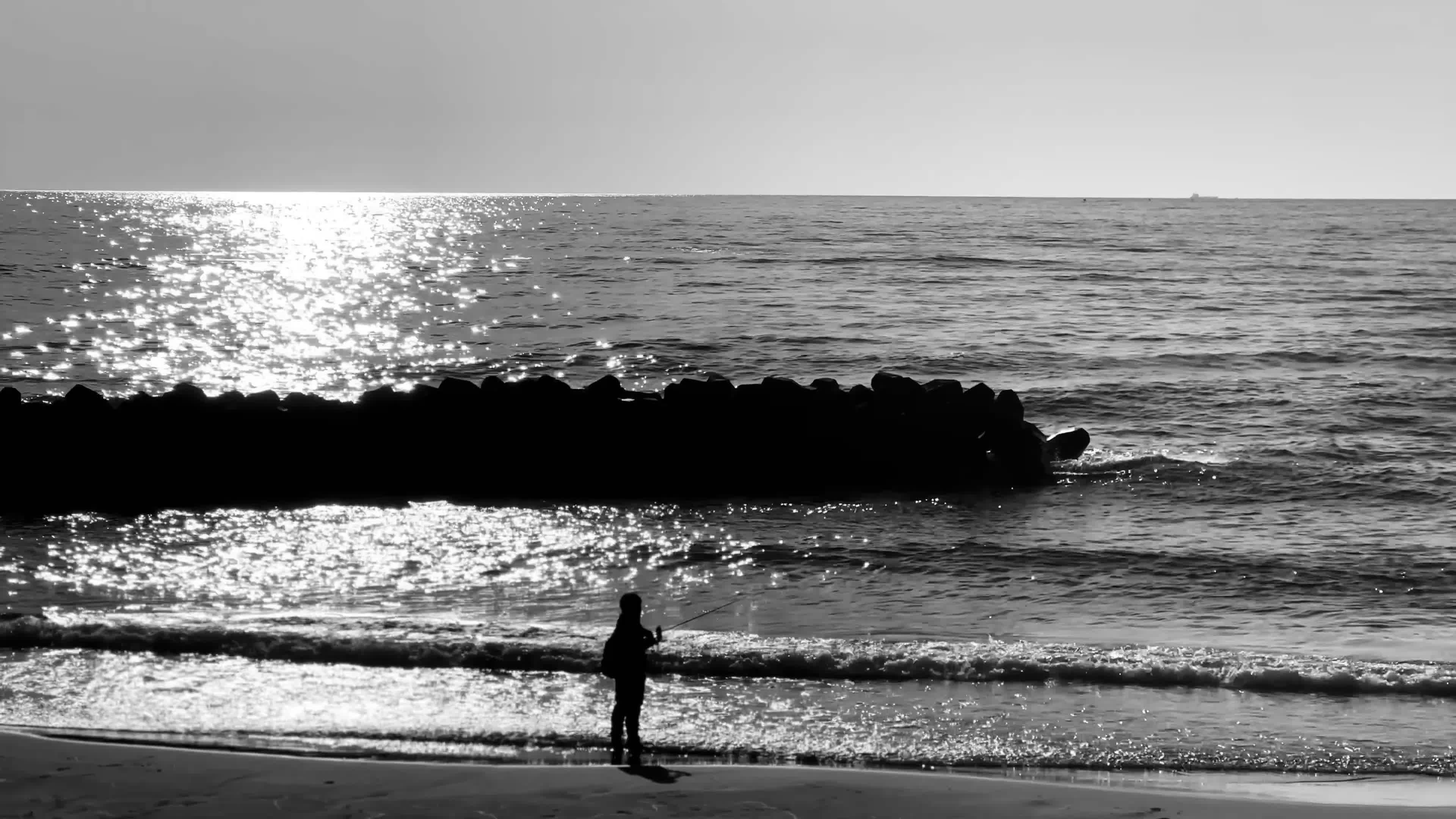 Serene Beach Silhouette at Sunset Free Stock Video Footage, Royalty ...