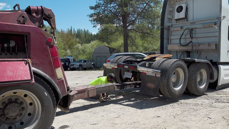 Tow truck on highway