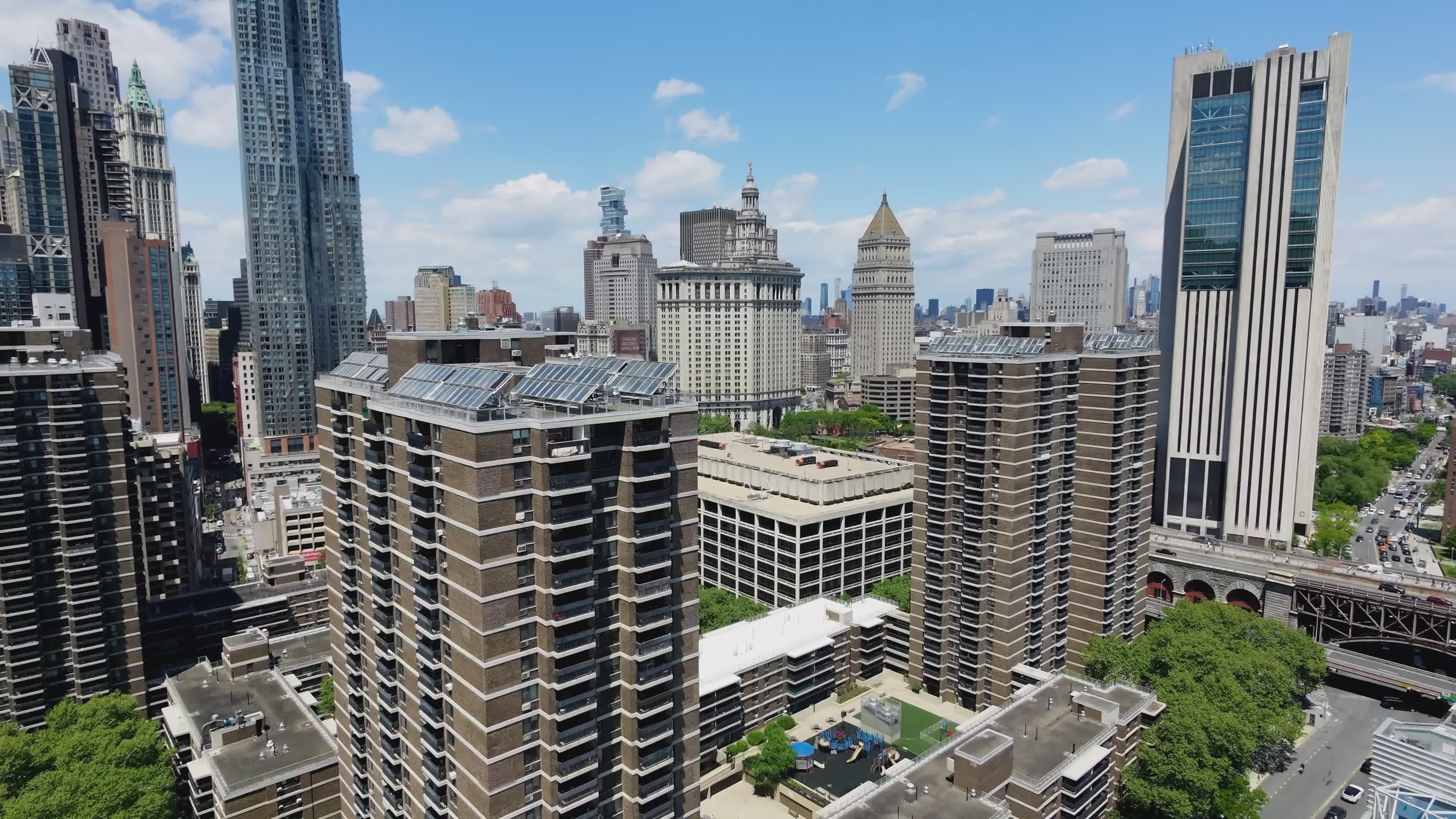 Aerial View of Manhattan Skyline Free Stock Video Footage, Royalty-Free ...