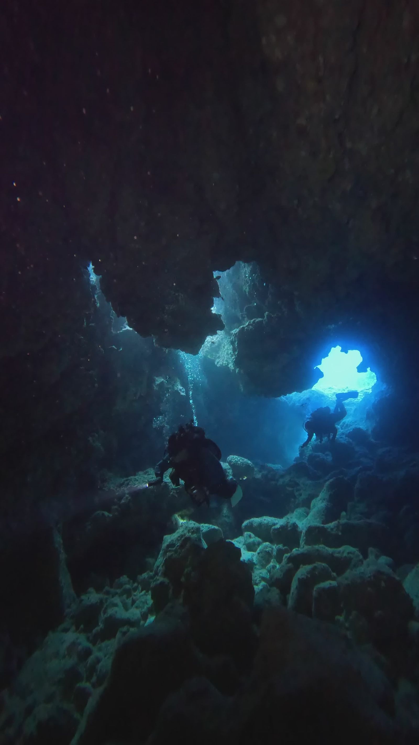 Enthralling Underwater Cave Exploration Free Stock Video Footage ...