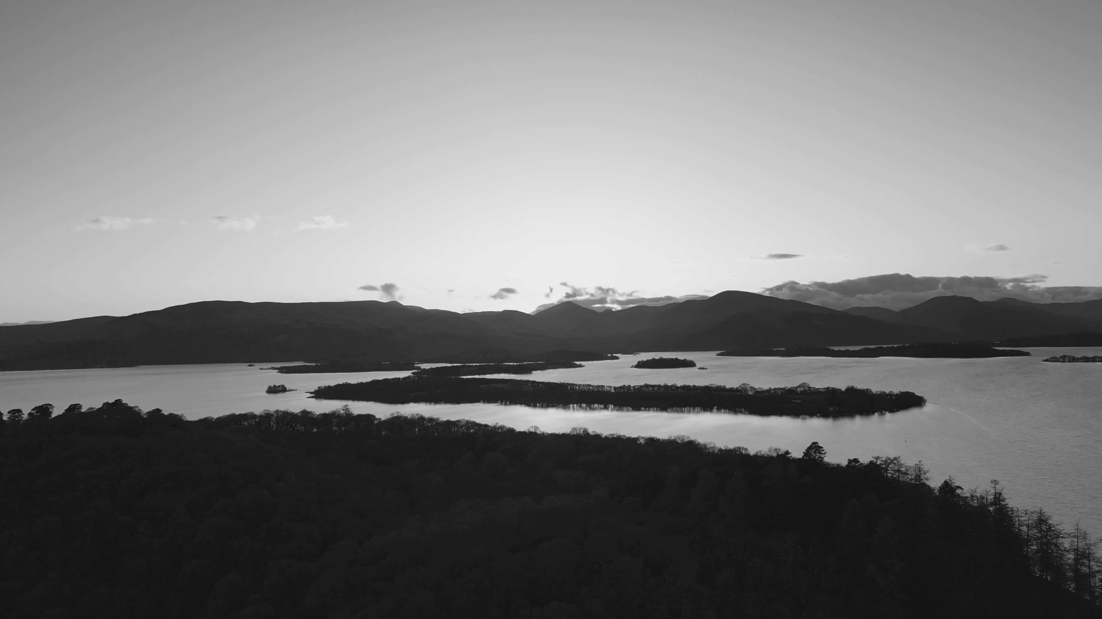 Serene Aerial View of Tranquil Lake at Sunset Free Stock Video Footage ...