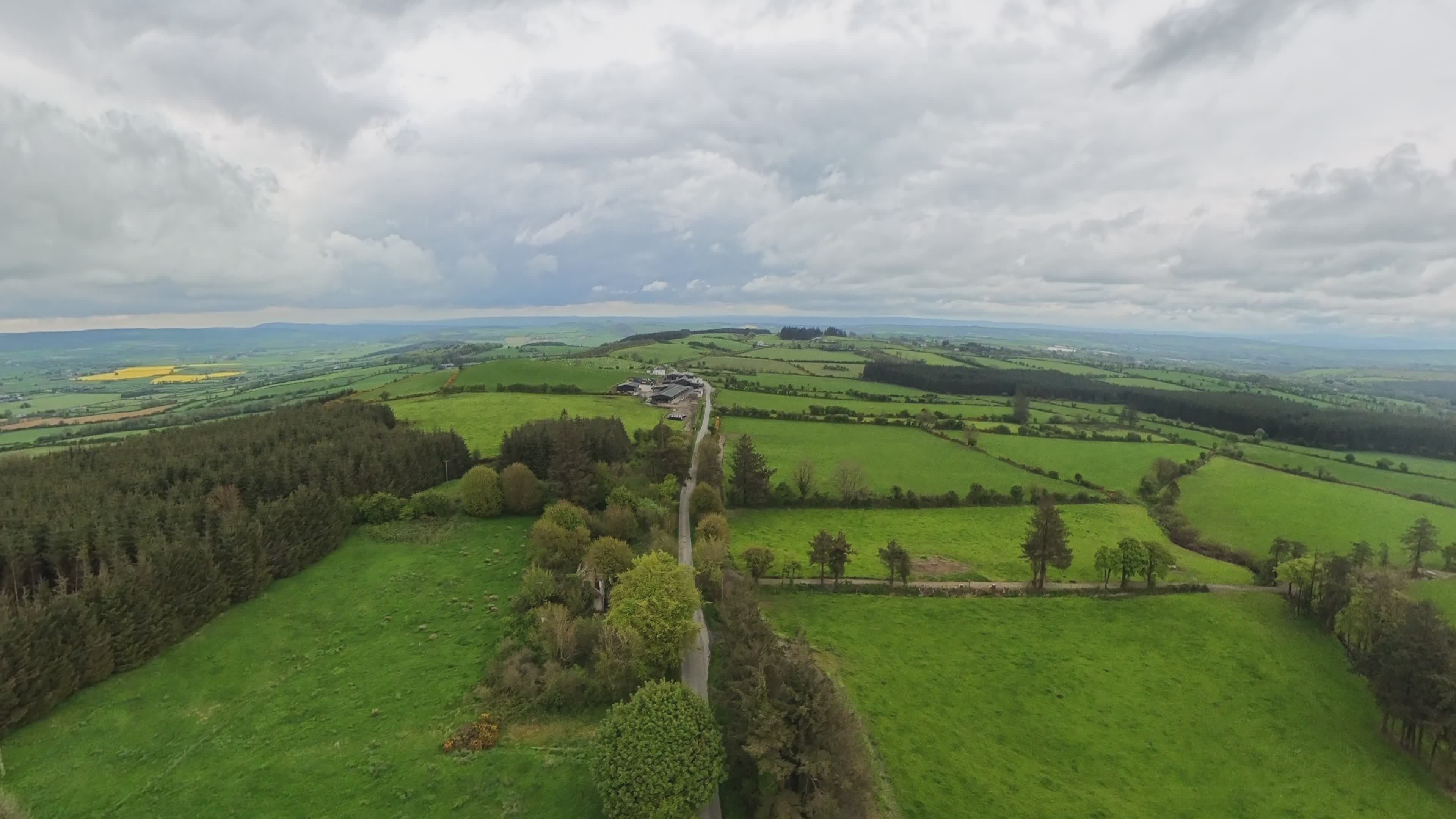 Aerial View of Lush Green Irish Countryside Free Stock Video Footage ...