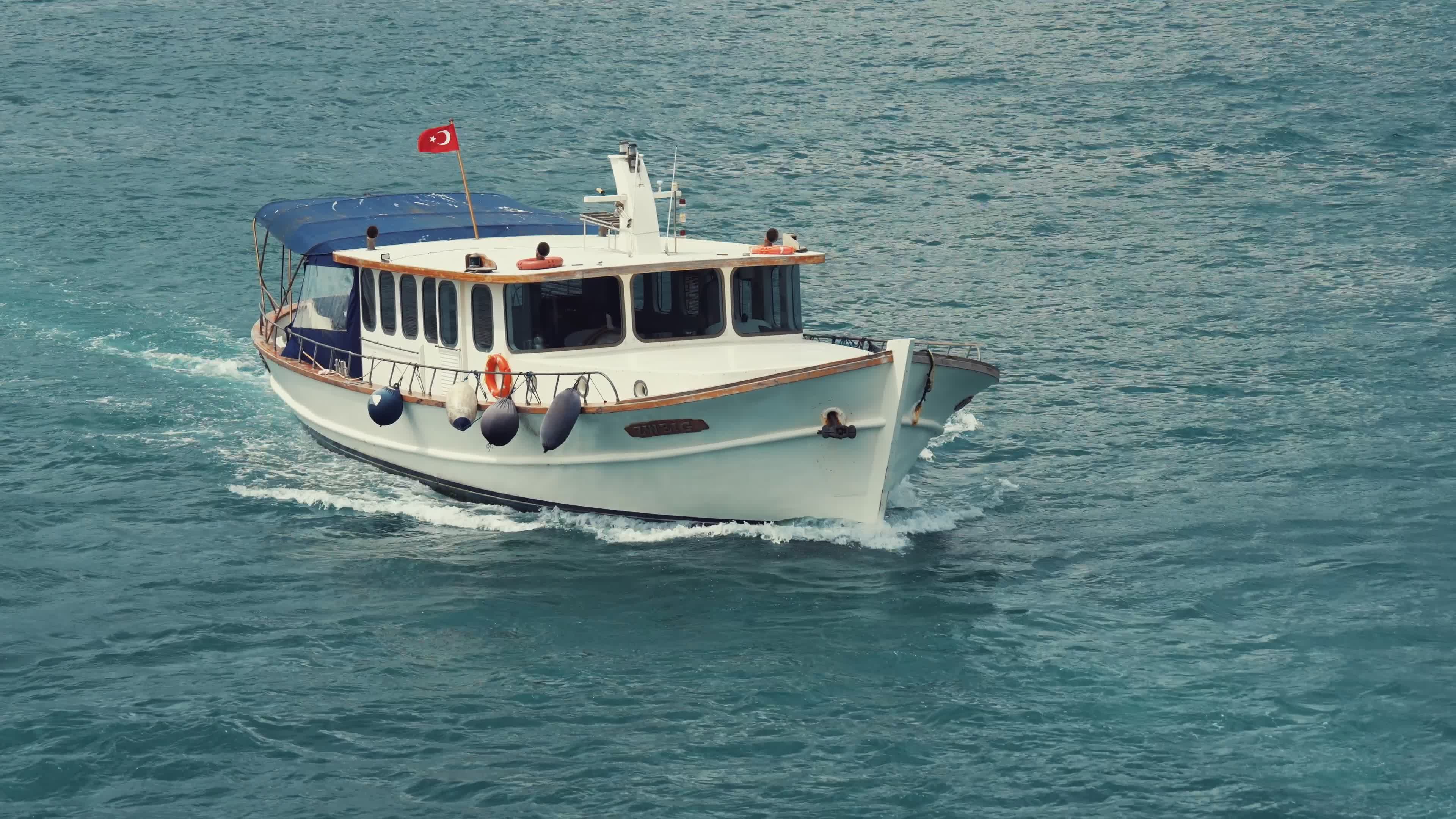 Traditional Turkish Boat Sailing on Blue Waters Free Stock Video ...
