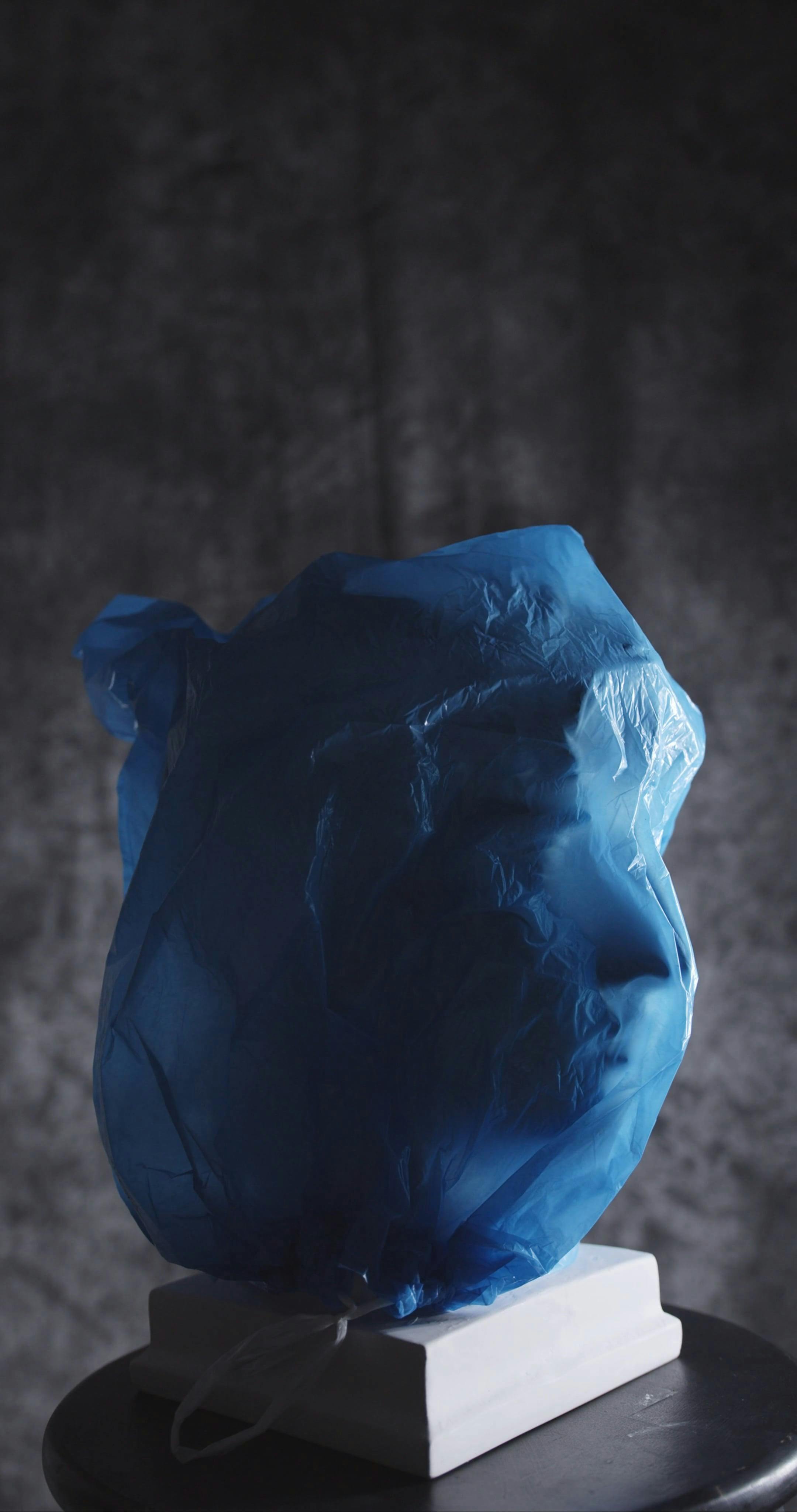 Plastic Bag Used To Suffocate A Head Bust Free Stock Video Footage