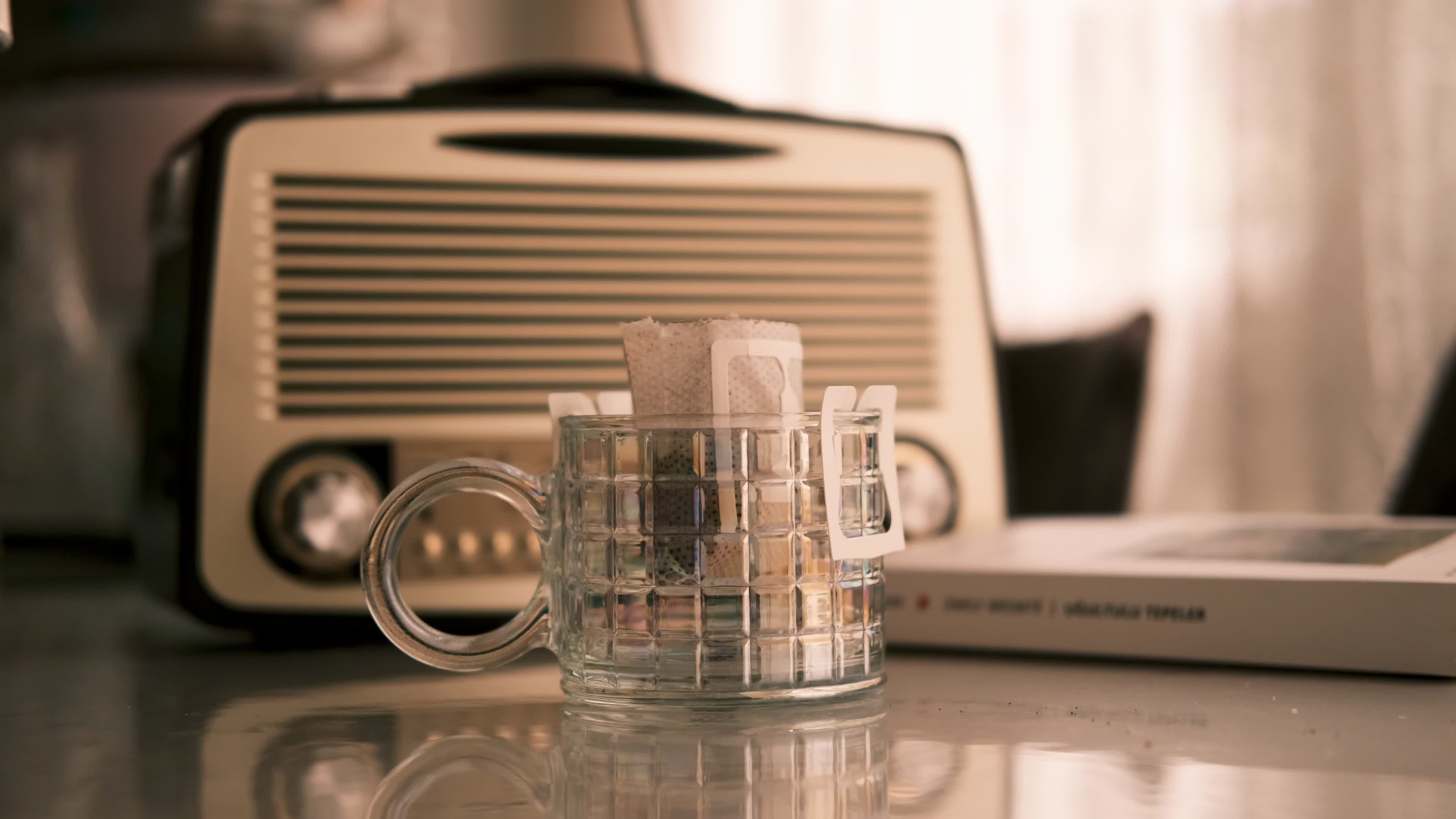 Vintage Tea Preparation by Retro Radio Free Stock Video Footage ...