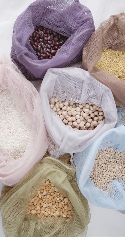 Reusable Draw String Bags Used For Grains And Beans Storage