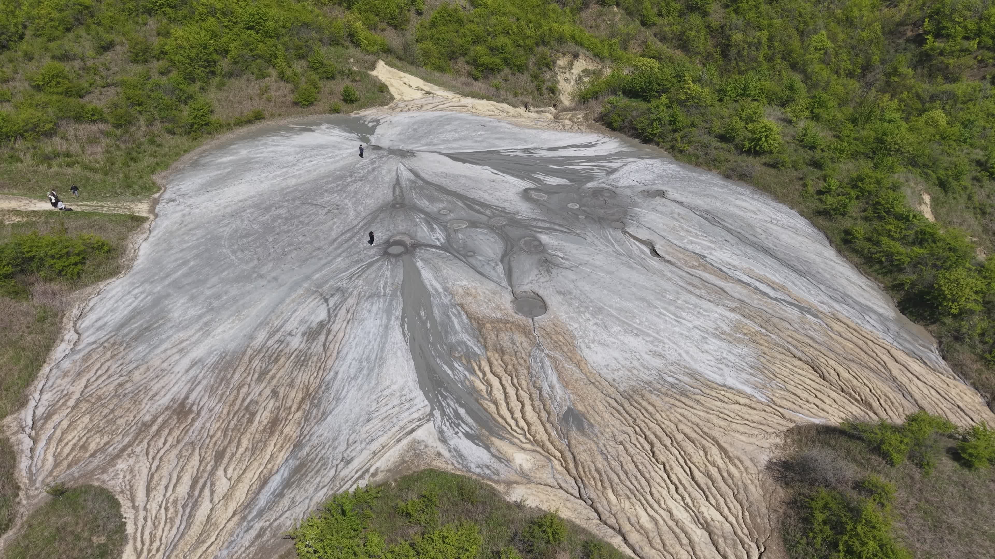 Berca Mud Volcanoes Aerial View in Romania Free Stock Video Footage ...