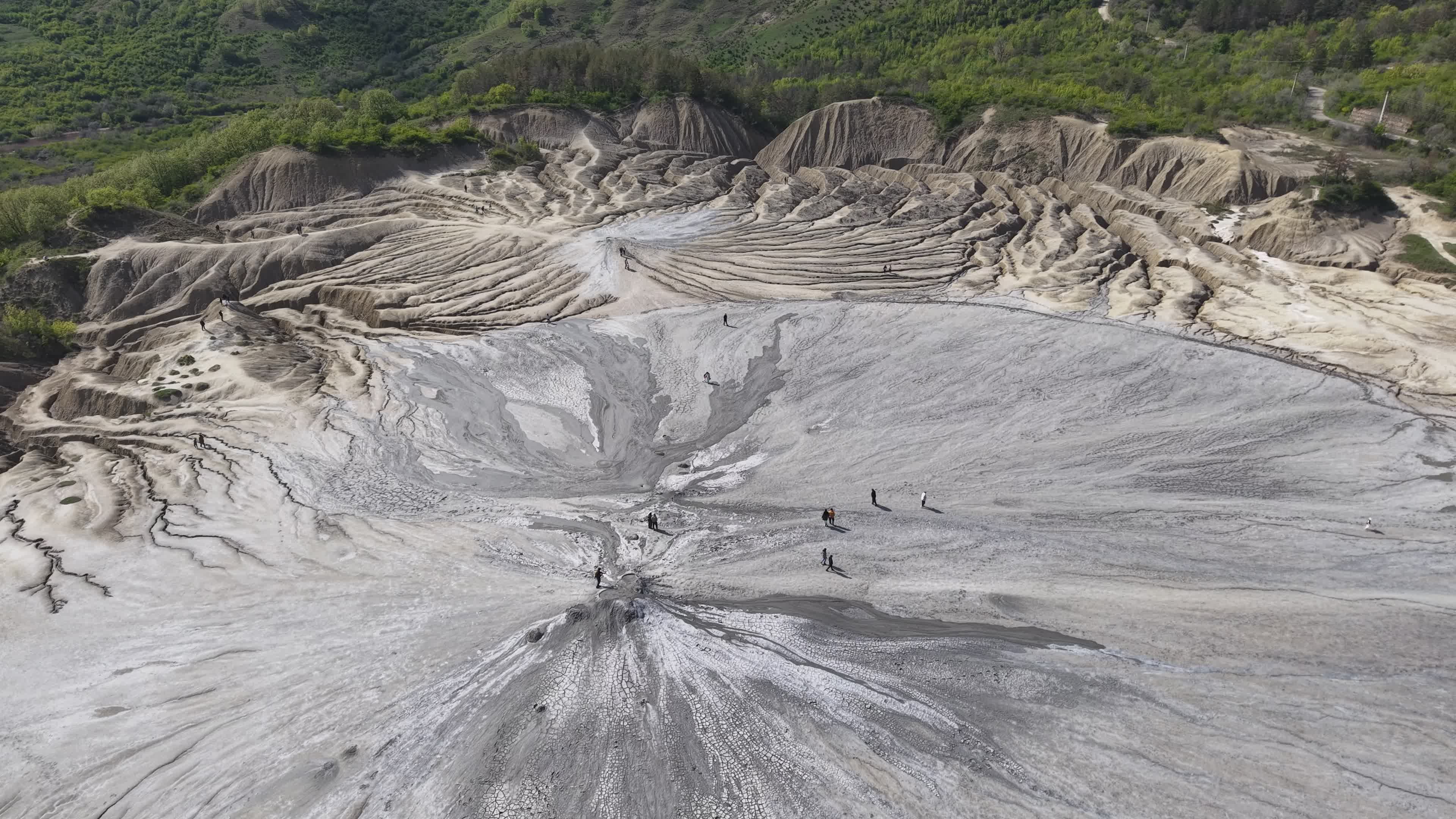 Aerial View of Berca Mud Volcanoes, Romania Free Stock Video Footage ...