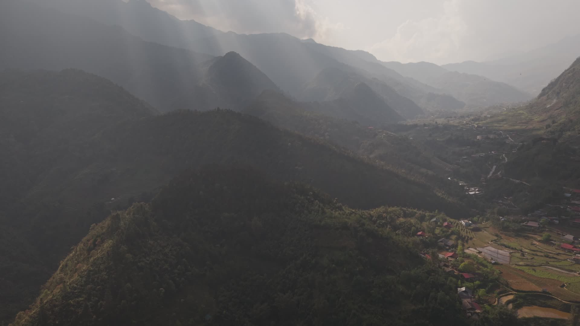 Breathtaking Aerial View of Misty Mountains Free Stock Video Footage ...