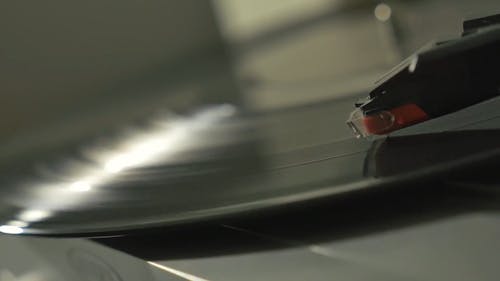 Close-up Footage of Spinning Vinyl