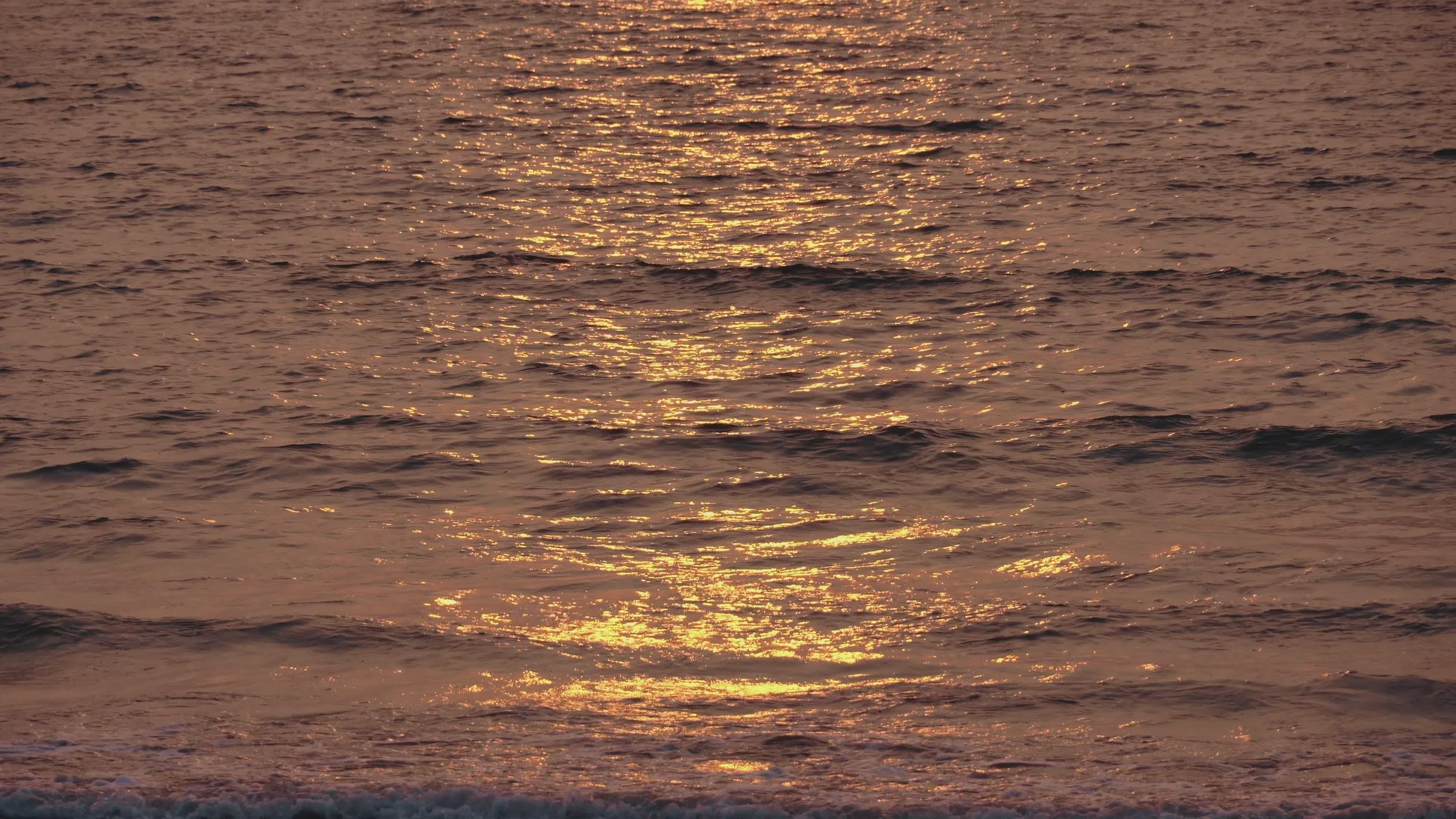 Golden Sunset Reflection on Tranquil Sea Free Stock Video Footage ...