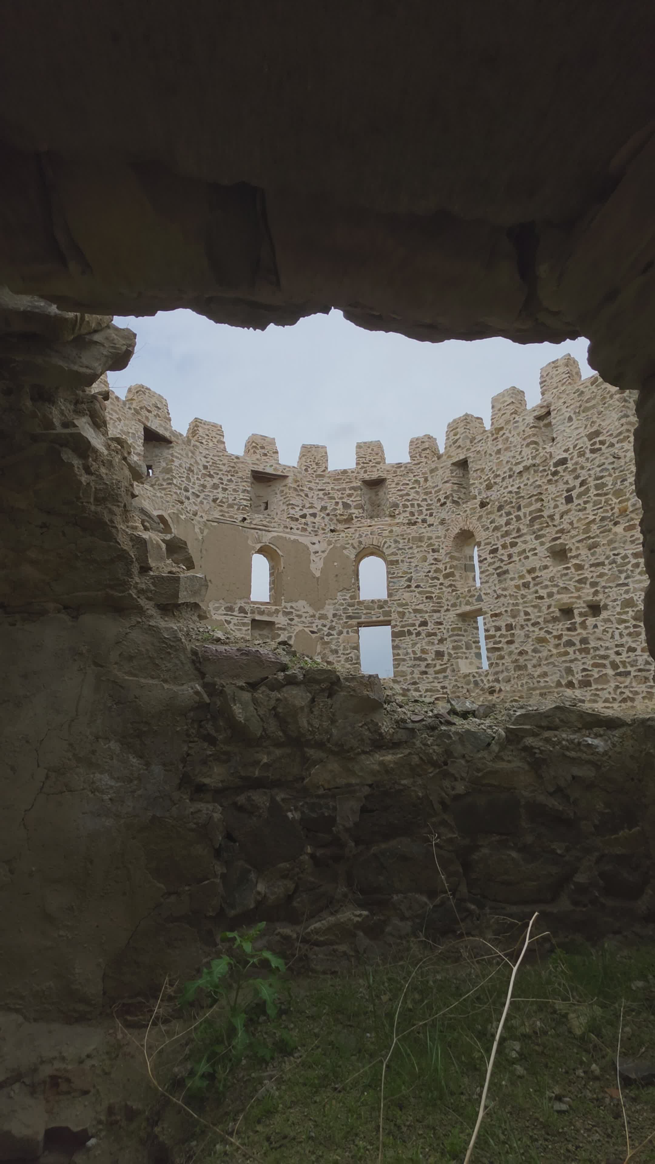 Medieval Castle Ruins Through Stone Archway Free Stock Video Footage ...