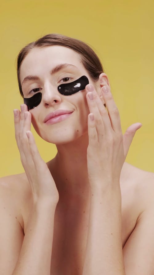 Footage Of A Woman Removing The Under Eye Mask