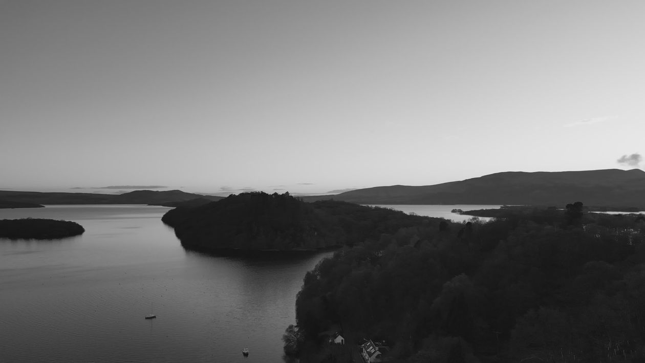 Serene Aerial View of Lake at Twilight Free Stock Video Footage ...