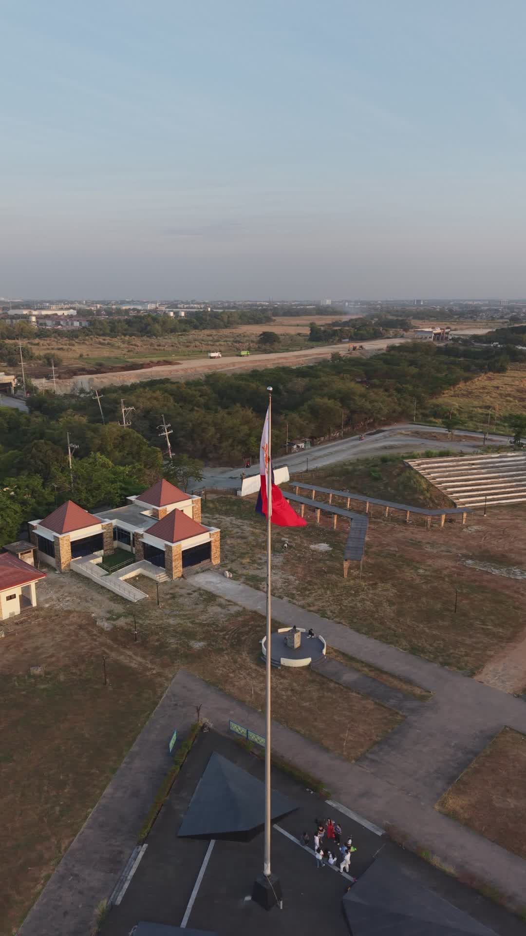 Majestic Philippine Flag at Sunrise Aerial View Free Stock Video ...