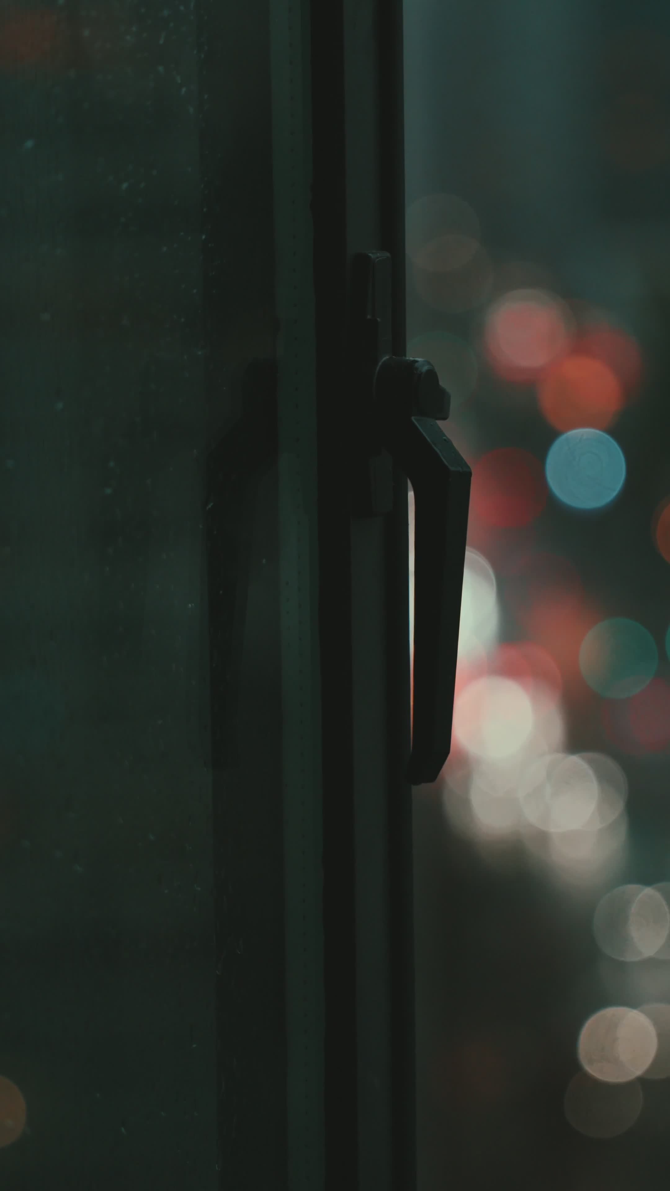 Moody Urban Night Traffic Scene Through Window Free Stock Video Footage ...