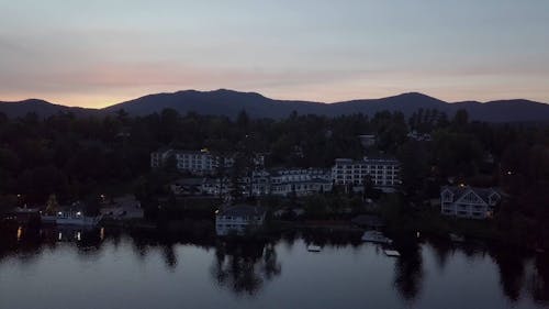 Drone Footage Of A Lake Hotels And Resort