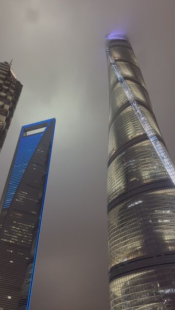 上海三件套夜景高清视频视频素材