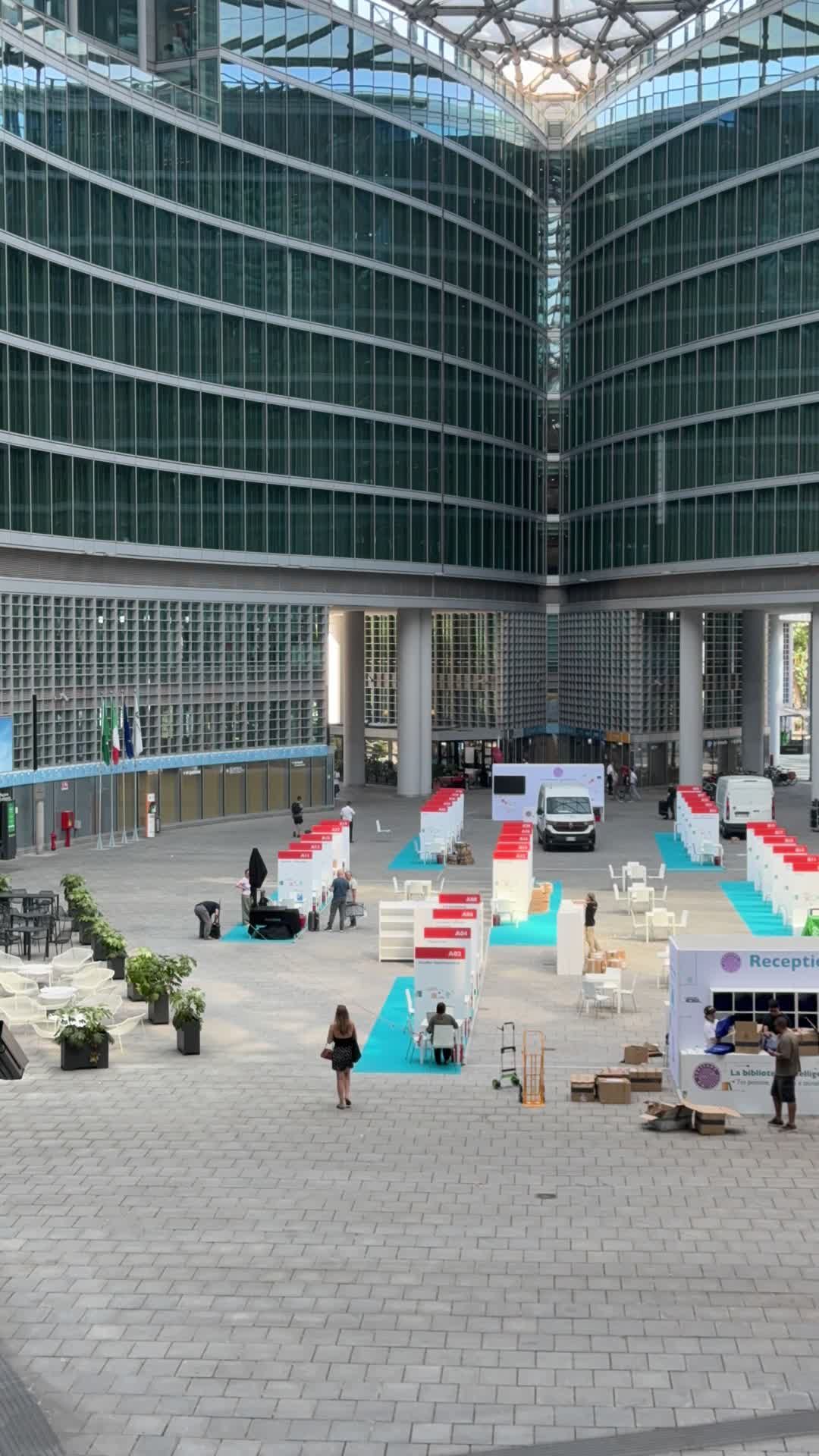 Modern Indoor Event Setup in Urban Atrium Free Stock Video Footage ...