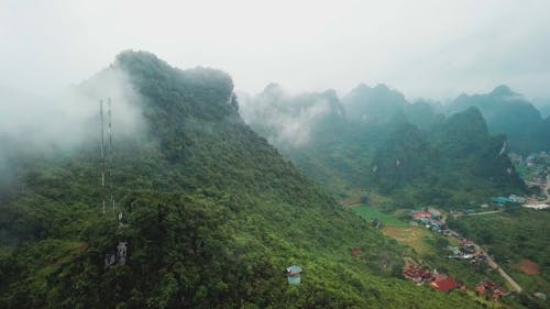 Aerial Footage Of The Mountain Using Drone