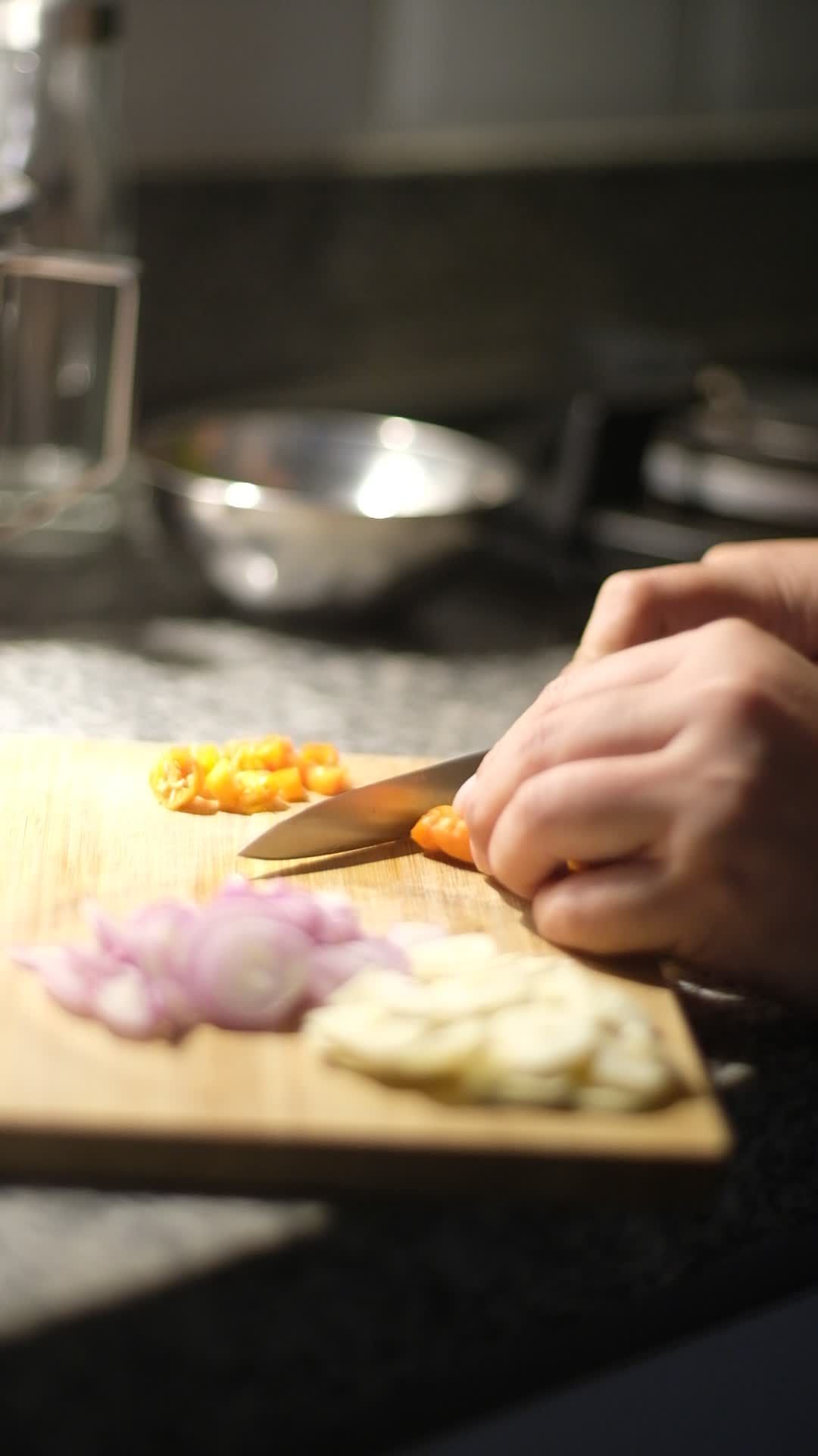 preparing fresh vegetables in home kitchen 37848043