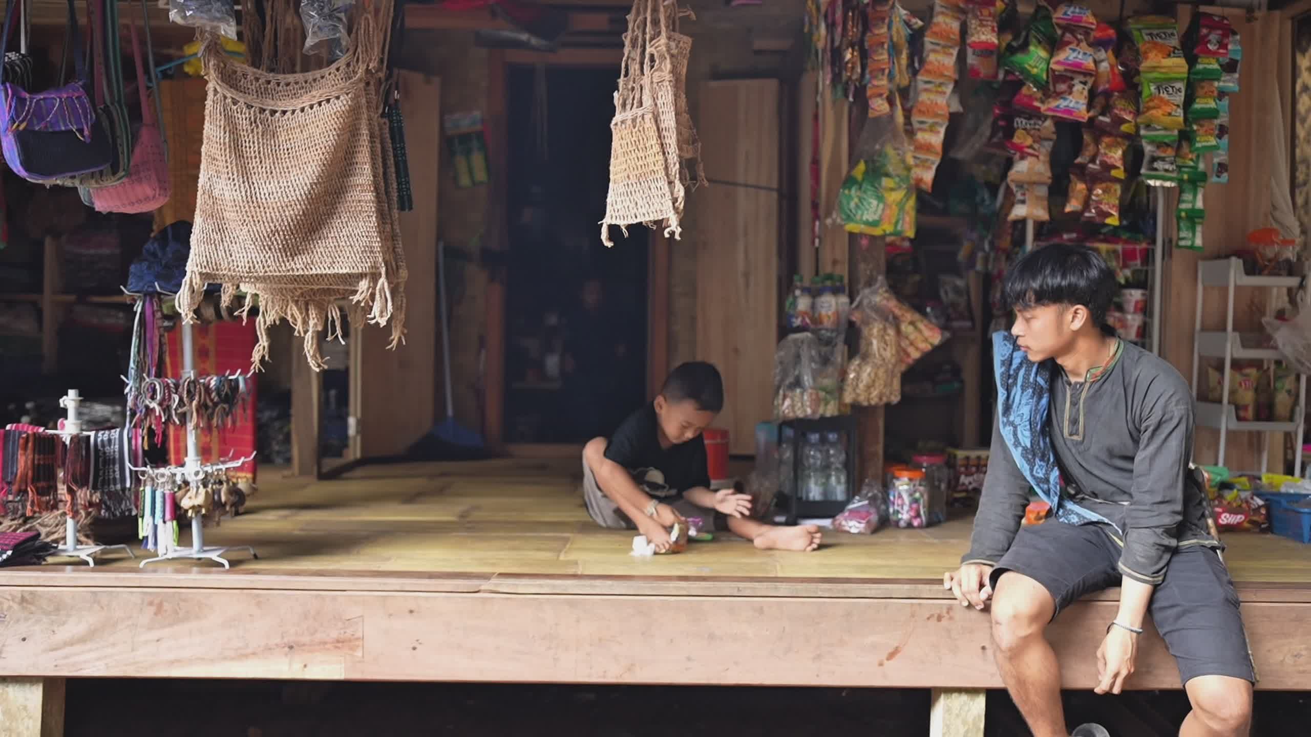 Rural Shopfront with Children and Traditional Goods Free Stock Video ...
