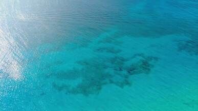 aerial view of clear blue ocean waters