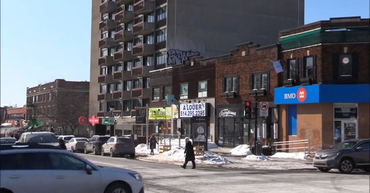 Fixed Shot of an Intersection in Montreal Free Stock Video Footage ...