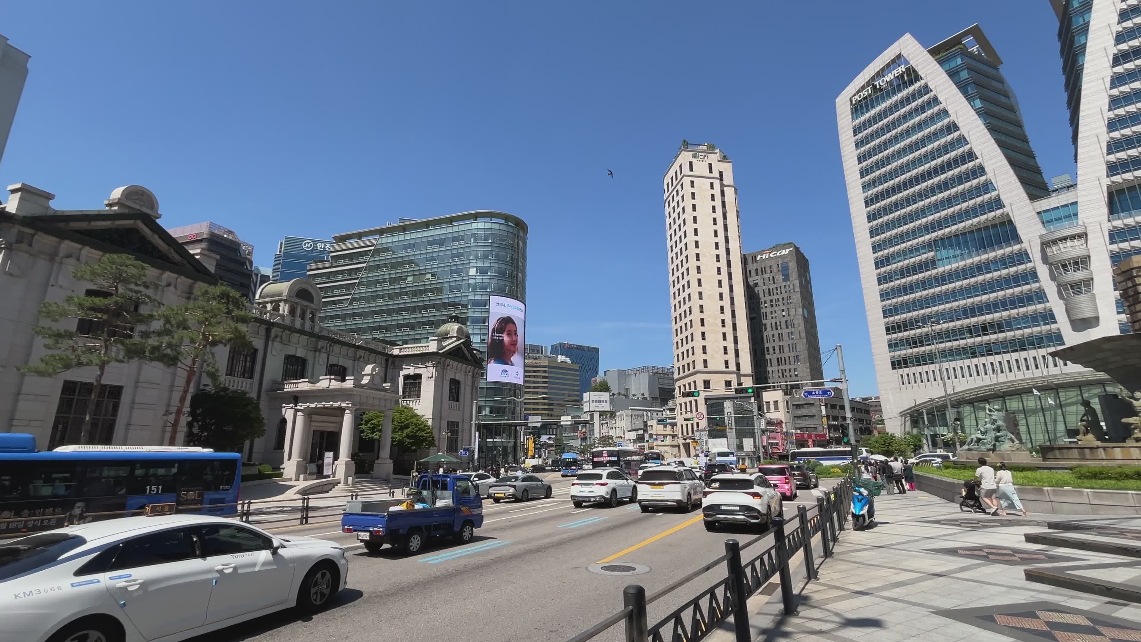 Busy Urban Street Scene in Downtown Cityscape Free Stock Video Footage ...