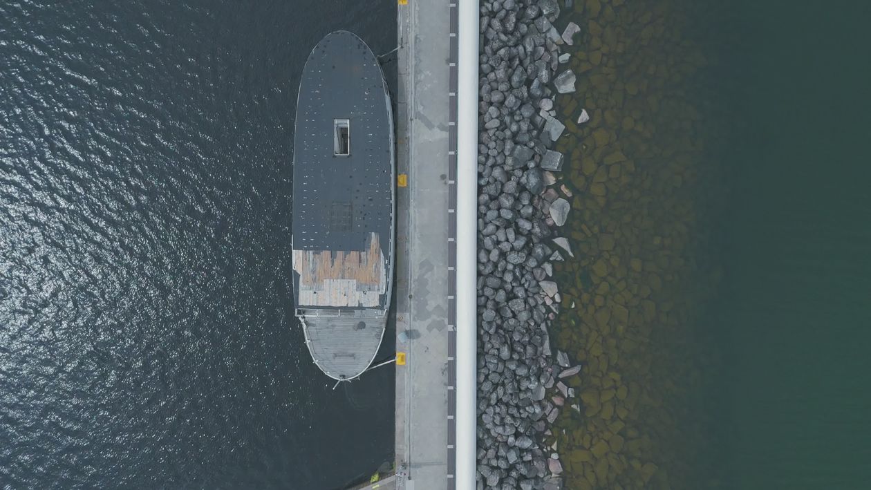 Aerial View of Docked Boats Along Pier Free Stock Video Footage ...