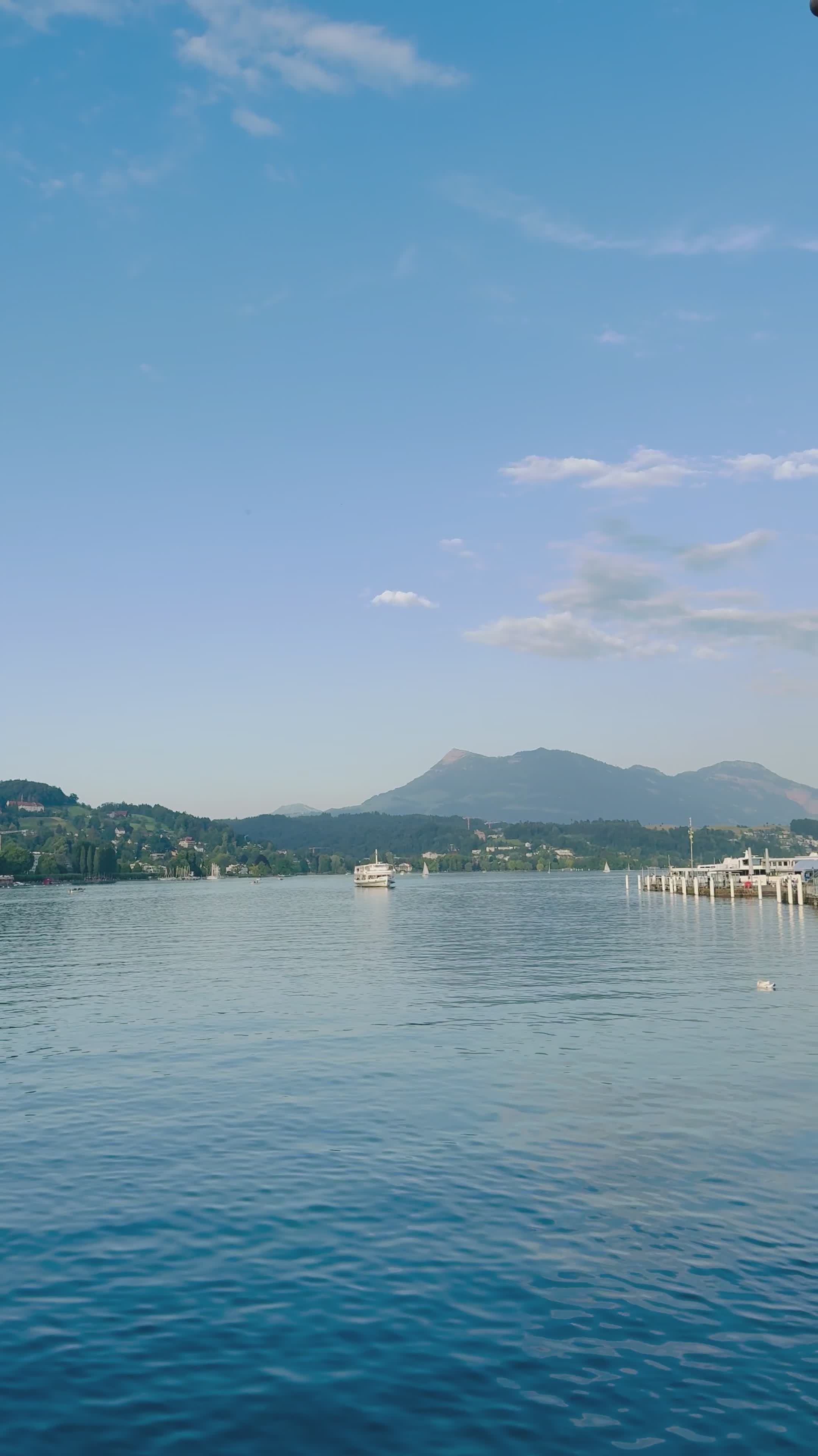 Beautiful Serene Lake and Mountain View Free Stock Video Footage ...
