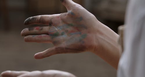 Hände Voller Farbe