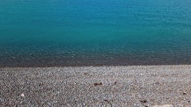 serene aerial view of pristine beach