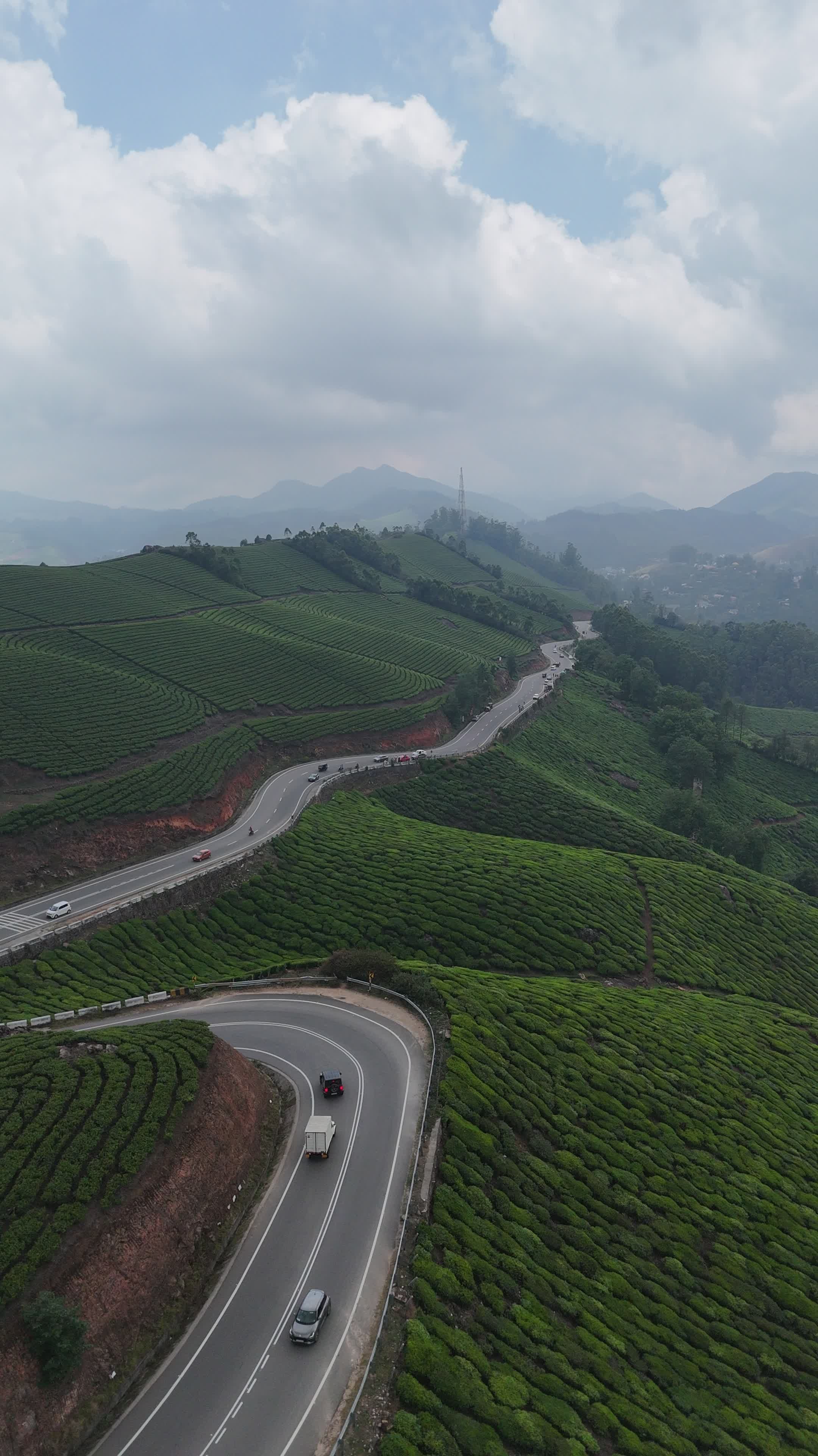 Scenic Aerial View of Winding Mountain Road Free Stock Video Footage ...