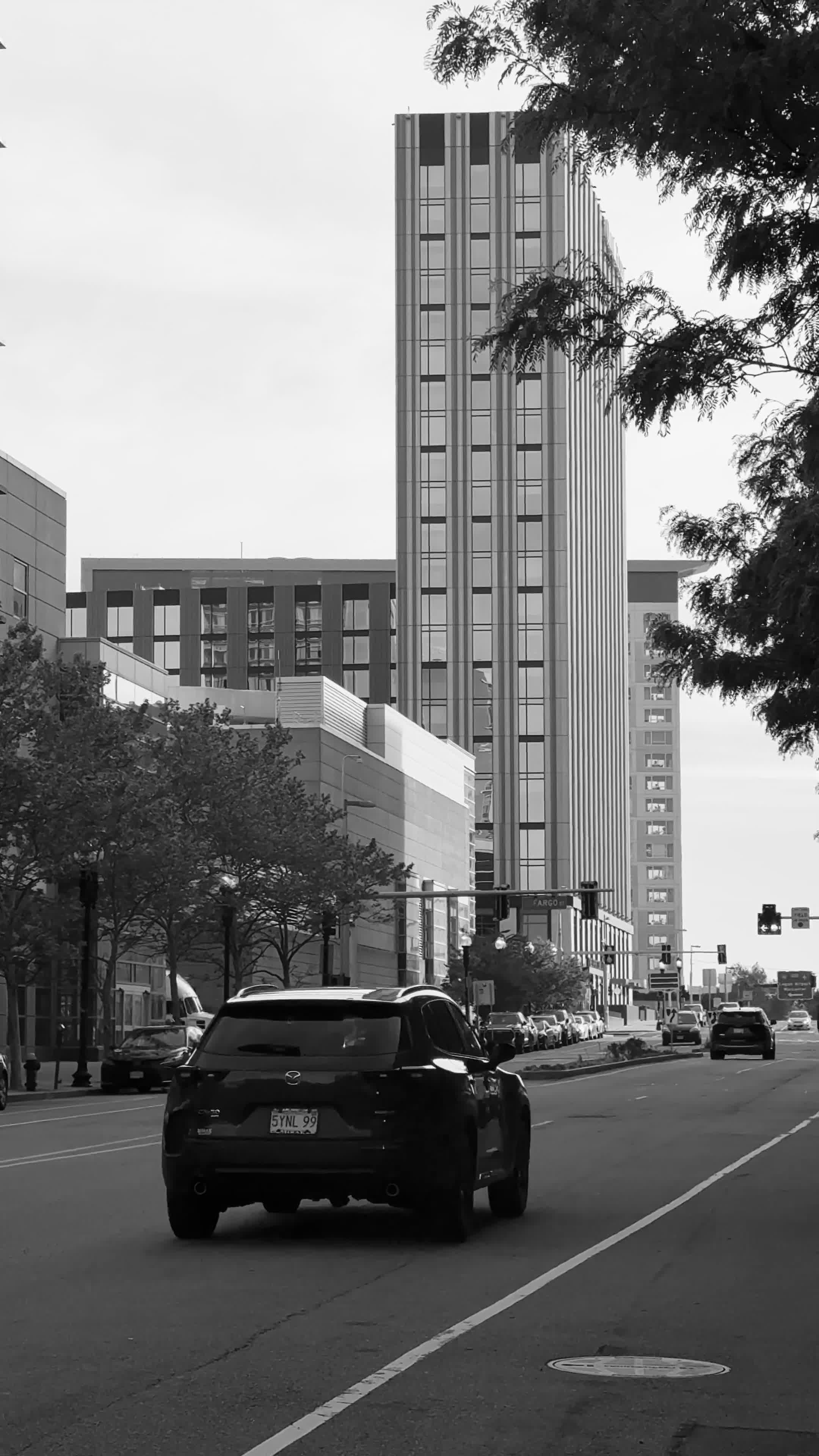 City Street with Modern High-Rise Building Free Stock Video Footage ...