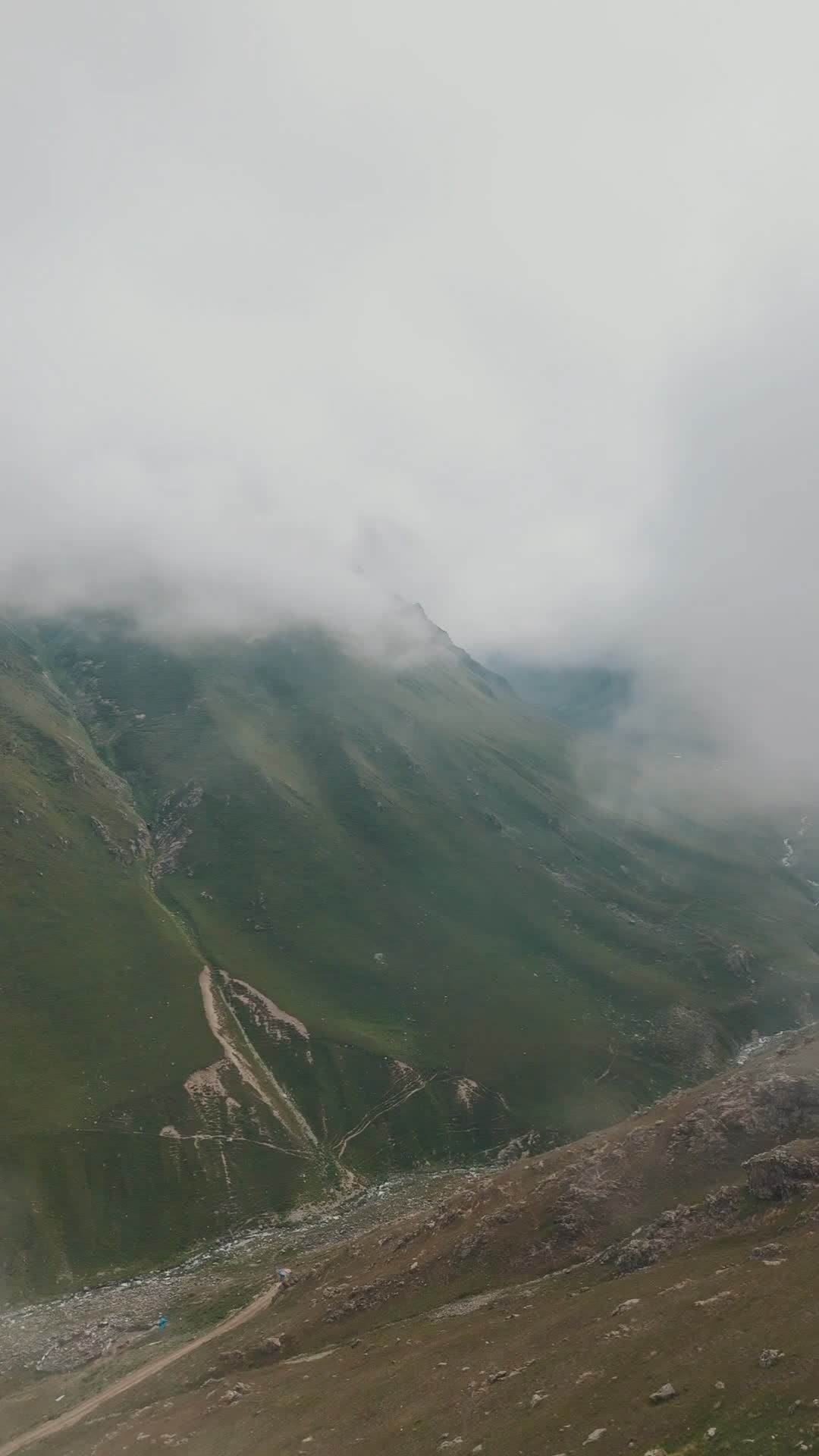 Misty Mountain Landscape with Road and River Free Stock Video Footage ...