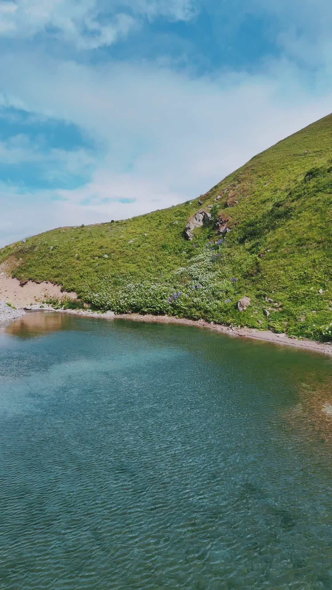 Serene Mountain Lake and Lush Green Hills Free Stock Video Footage ...