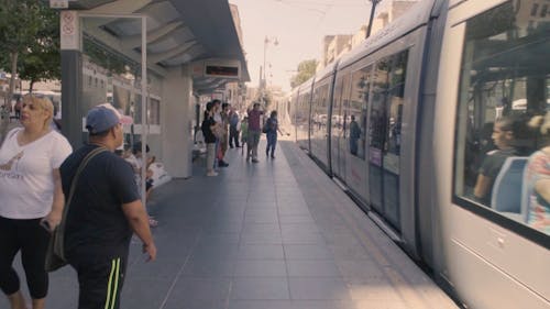 A Tram Arriving at a Station