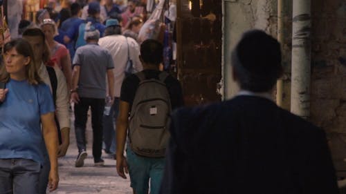 Close-up Footage of a Crowded Street