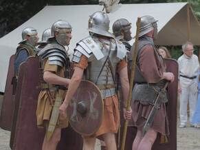roman soldiers reenactment at historical event