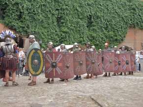 roman legionary battle reenactment outdoors