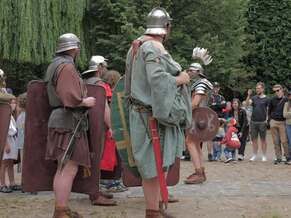 roman soldiers historical reenactment outdoors