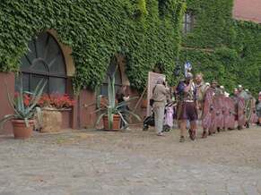 roman soldiers marching historical reenactment