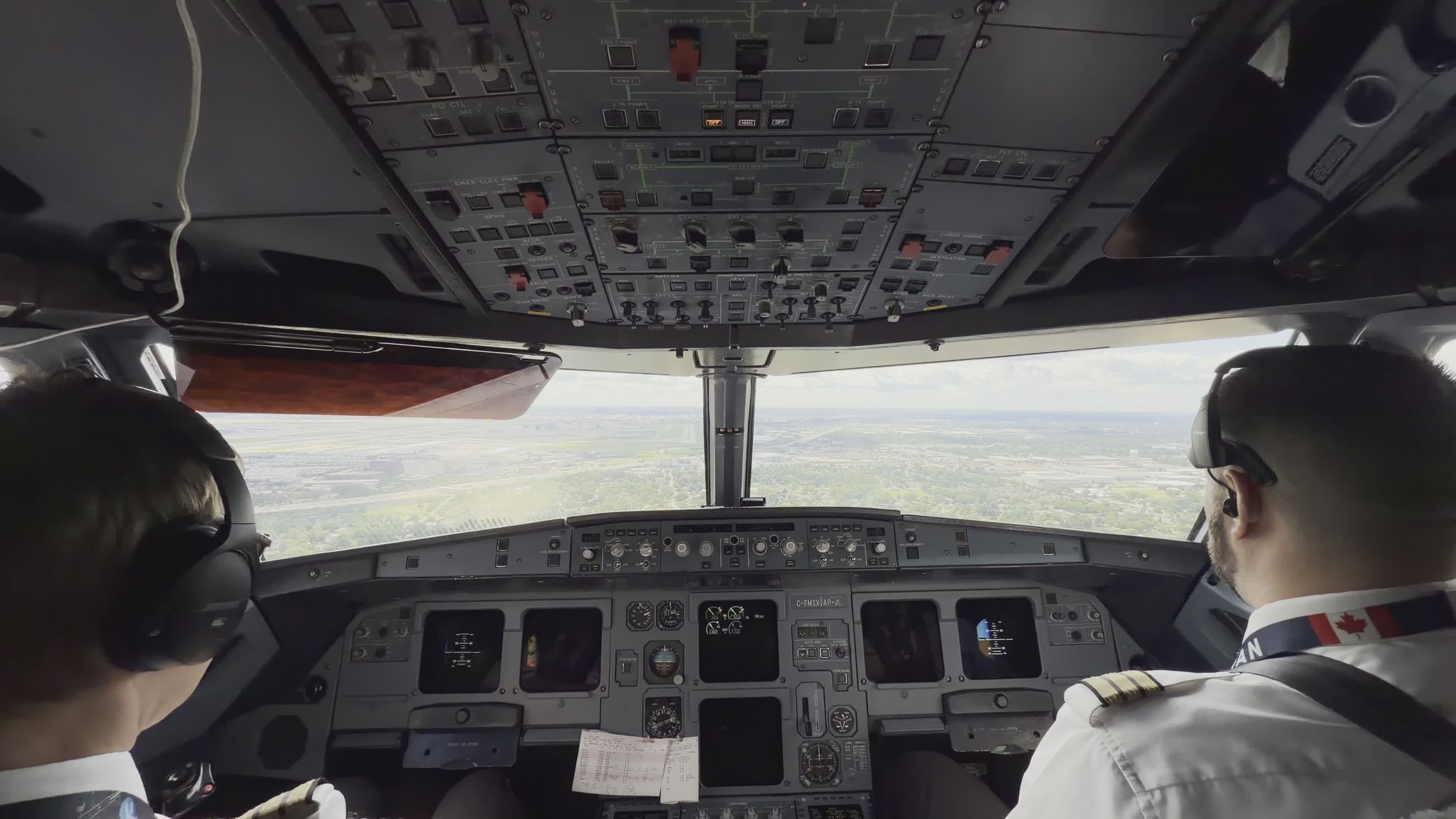 Jet Cockpit Camera Airplane Cockpit View During Landing Approach Free Stock Video Footage ...