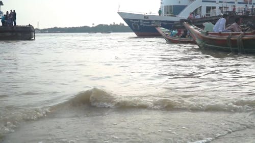 Boats on the Yangon River