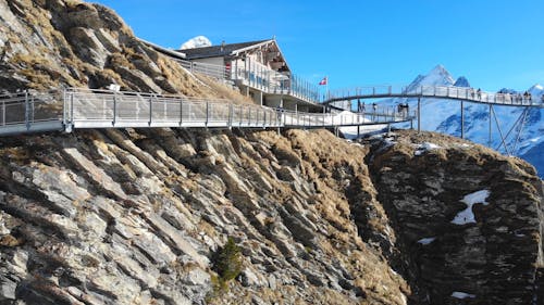 Drone Shot of the Titlis Cliff Walk