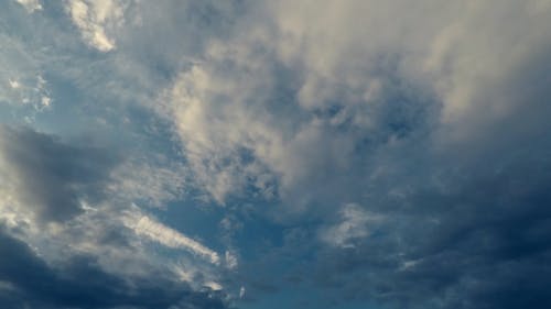 White Clouds Under A Blue Sky In Timelapse Mode