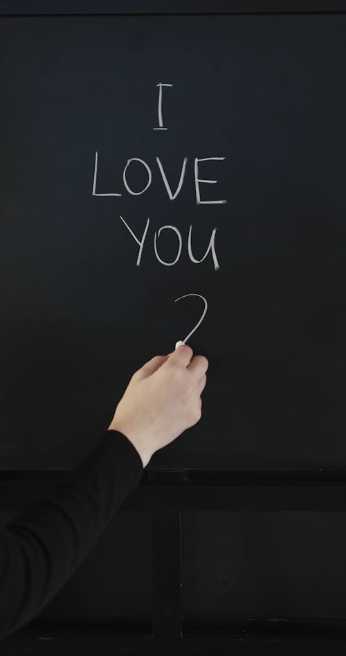 Writing In A Blackboard Using A Chalk