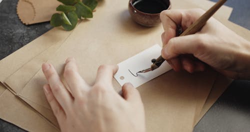 Writing A Message Using Calligraphy