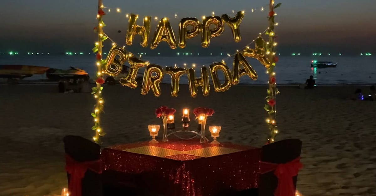 A Birthday Celebration Set-up On The Sand Of A Beach Shore Free Stock Video Footage, Royalty-Free 4K & HD Video Clip